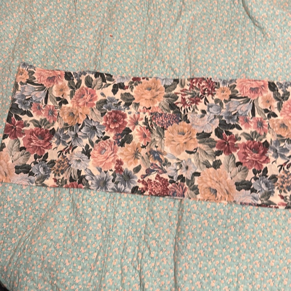 Curtain Floral Valance with Pink & Blue Spring Colors